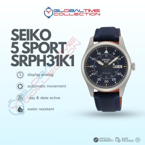 Seiko 5 Sports SRPH31K1 Street Style Flieger Blue Dial Blue Nylon Strap