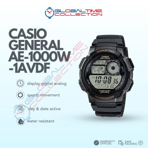 Casio General AE-1000W-1AVDF Sporty Digital Dial Black Resin Band